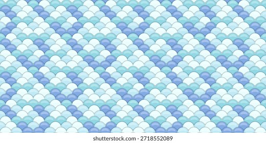 Patrón de escamas azul y blanco sereno.  Perfecto para fondos, textiles o diseño de Sitio web.  Evoca calma, agua y naturaleza.