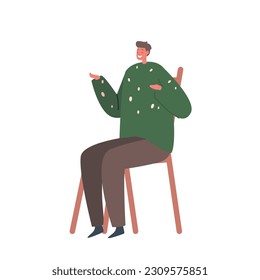 Serene Boy Comfortably Seated On A Chair, Engrossed In His Thoughts Or Activities, Embodying Tranquility