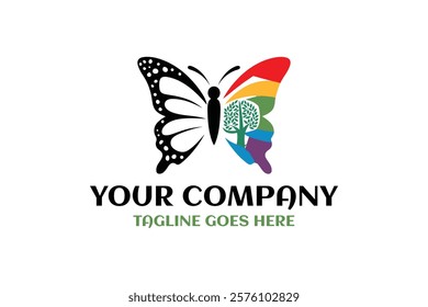 Serene Butterfly Meditation Logo zen art
