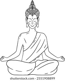 A Serene and Calming Buddha Illustration for Deep Meditation and Cultivating Mindfulness