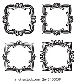 Serene and Charming Vintage Decorative Floral Frames Vector Collection
