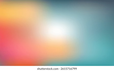 Serene Color Gradient Background Image with Teal, Coral, and Yellow Hues for Minimalist Design, Abstract Pastel Blend and Smooth Transition of Vibrant Tones