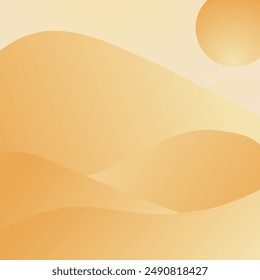 A serene desert landscape illustration featuring rolling sand dunes under the sun. backgrounds, wallpapers, and presentations.