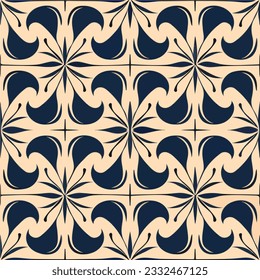 Serene and elegant design featuring a blend of blue and beige colors reminiscent of art nouveau floor patterns and ideal for creating seamless and artistic designs.