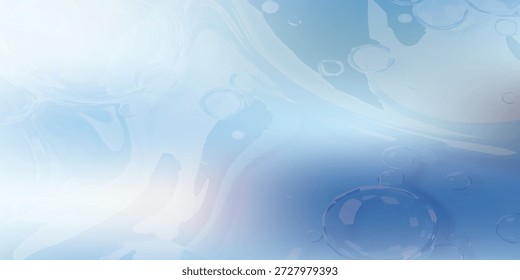 Um fundo abstrato sereno e etéreo com gradientes suaves de azul e branco, criando uma atmosfera tranquila e sonhadora com formas suaves e turvas.