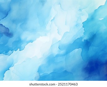 Serene and ethereal sky watercolor background. Soft, pastel hues blend seamlessly, feelings of tranquility and peace. Vector abstract background for various design projects