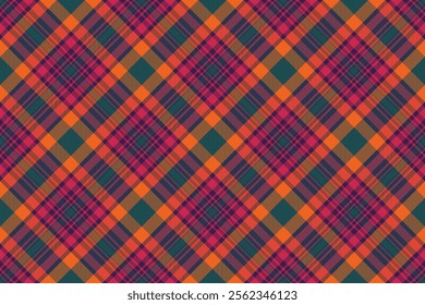 Serene fabric texture tartan, crease seamless background pattern. Messy vector plaid check textile in dark and red colors palette.