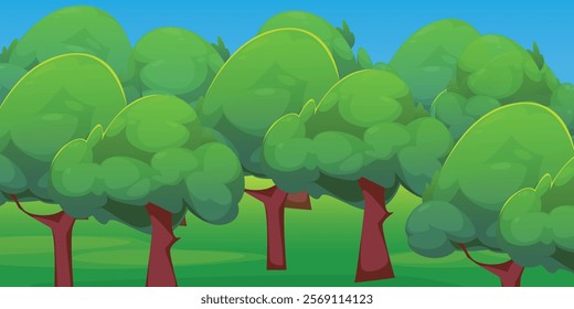 A serene forest scene with tall, majestic trees, dense greenery, and soft light filtering through the canopy. Perfect for nature themes, outdoor adventures, and environmental designs.