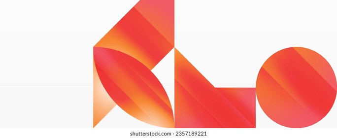 Serene gradient template. Circles and triangles mingle in minimalist perfection. Gentle fusion of forms and hues creates balanced yet captivating backdrop, embodying modern sophistication