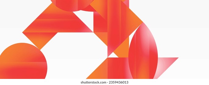 Serene gradient template. Circles and triangles mingle in minimalist perfection. Gentle fusion of forms and hues creates balanced yet captivating backdrop, embodying modern sophistication
