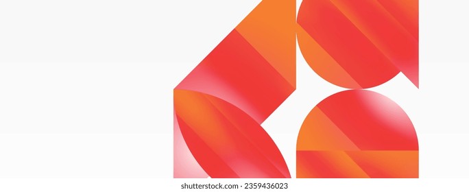 Serene gradient template. Circles and triangles mingle in minimalist perfection. Gentle fusion of forms and hues creates balanced yet captivating backdrop, embodying modern sophistication