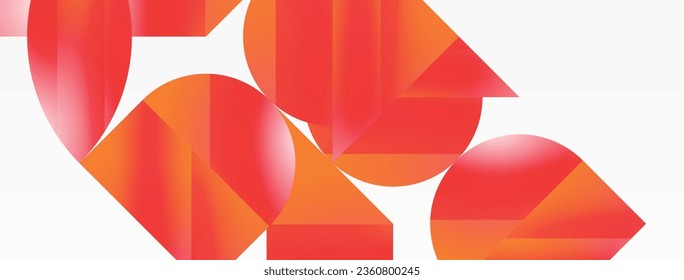 Serene gradient template. Circles and triangles mingle in minimalist perfection. Gentle fusion of forms and hues creates balanced yet captivating backdrop, embodying modern sophistication