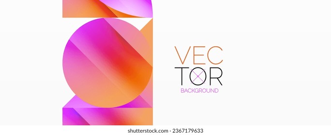 Serene gradient template. Circles and triangles mingle in minimalist perfection. Gentle fusion of forms and hues creates balanced yet captivating backdrop, embodying modern sophistication