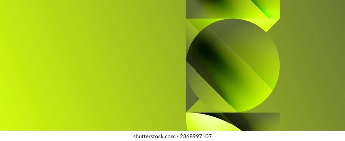 Serene gradient template. Circles and triangles mingle in minimalist perfection. Gentle fusion of forms and hues creates balanced yet captivating backdrop, embodying modern sophistication