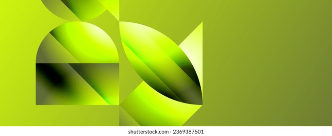 Serene gradient template. Circles and triangles mingle in minimalist perfection. Gentle fusion of forms and hues creates balanced yet captivating backdrop, embodying modern sophistication