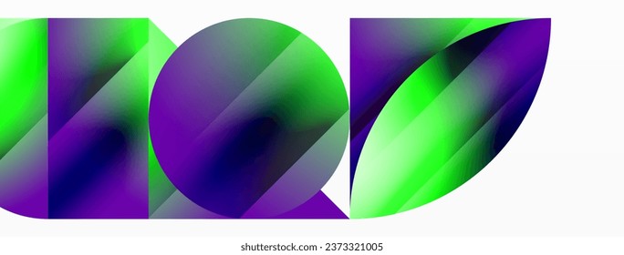 Serene gradient template. Circles and triangles mingle in minimalist perfection. Gentle fusion of forms and hues creates balanced yet captivating backdrop, embodying modern sophistication