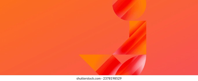 Serene gradient template. Circles and triangles mingle in minimalist perfection. Gentle fusion of forms and hues creates balanced yet captivating backdrop, embodying modern sophistication