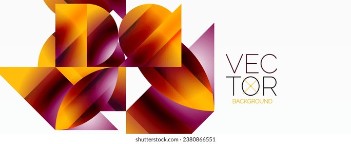 Serene gradient template. Circles and triangles mingle in minimalist perfection. Gentle fusion of forms and hues creates balanced yet captivating backdrop, embodying modern sophistication