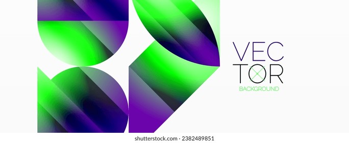 Serene gradient template. Circles and triangles mingle in minimalist perfection. Gentle fusion of forms and hues creates balanced yet captivating backdrop, embodying modern sophistication