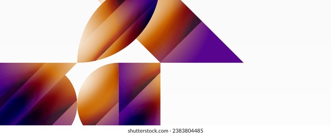 Serene gradient template. Circles and triangles mingle in minimalist perfection. Gentle fusion of forms and hues creates balanced yet captivating backdrop, embodying modern sophistication