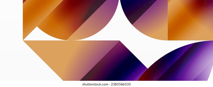 Serene gradient template. Circles and triangles mingle in minimalist perfection. Gentle fusion of forms and hues creates balanced yet captivating backdrop, embodying modern sophistication