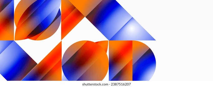Serene gradient template. Circles and triangles mingle in minimalist perfection. Gentle fusion of forms and hues creates balanced yet captivating backdrop, embodying modern sophistication