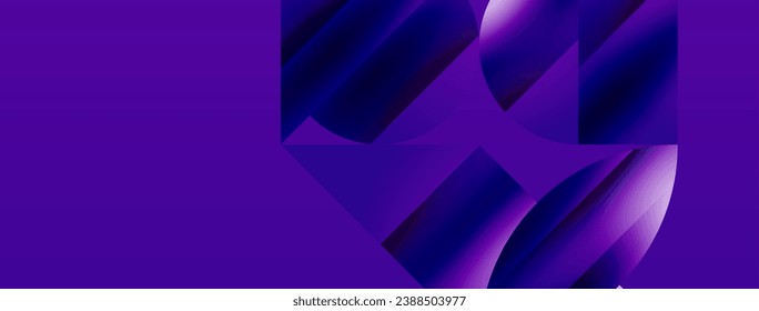 Serene gradient template. Circles and triangles mingle in minimalist perfection. Gentle fusion of forms and hues creates balanced yet captivating backdrop, embodying modern sophistication