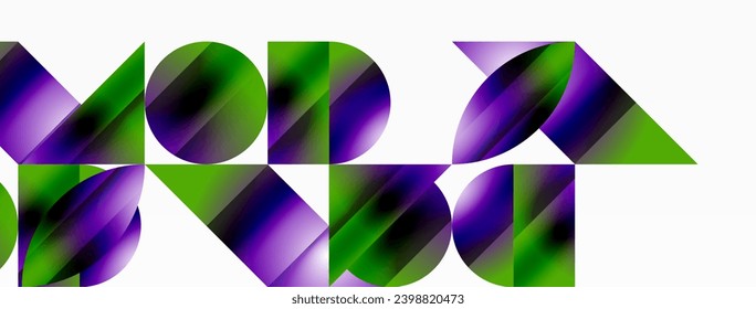 Serene gradient template. Circles and triangles mingle in minimalist perfection. Gentle fusion of forms and hues creates balanced yet captivating backdrop, embodying modern sophistication