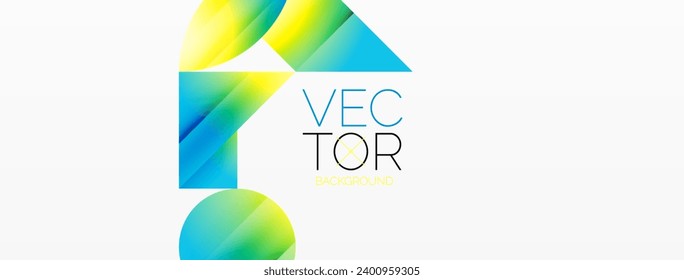 Serene gradient template. Circles and triangles mingle in minimalist perfection. Gentle fusion of forms and hues creates balanced yet captivating backdrop, embodying modern sophistication