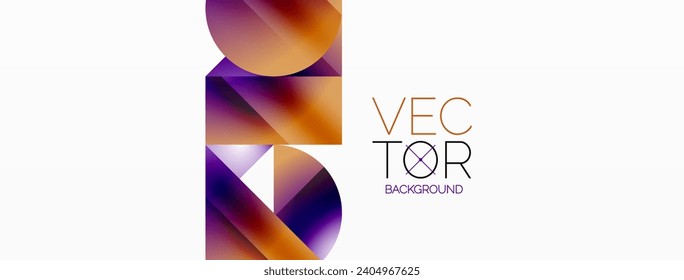 Serene gradient template. Circles and triangles mingle in minimalist perfection. Gentle fusion of forms and hues creates balanced yet captivating backdrop, embodying modern sophistication