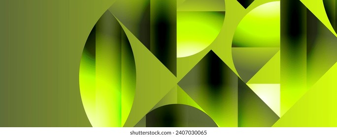 Serene gradient template. Circles and triangles mingle in minimalist perfection. Gentle fusion of forms and hues creates balanced yet captivating backdrop, embodying modern sophistication
