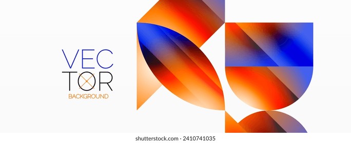Serene gradient template. Circles and triangles mingle in minimalist perfection. Gentle fusion of forms and hues creates balanced yet captivating backdrop, embodying modern sophistication