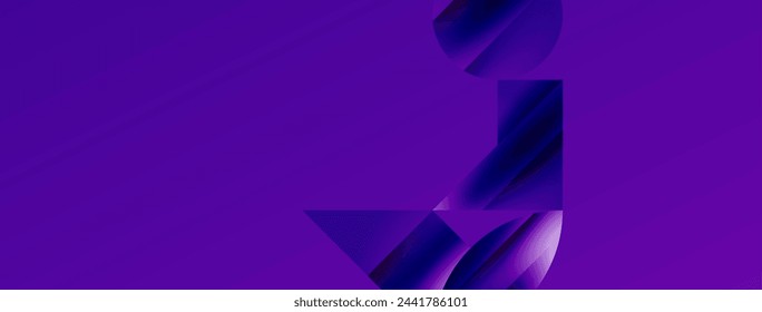 Serene gradient template. Circles and triangles mingle in minimalist perfection. Gentle fusion of forms and hues creates balanced yet captivating backdrop, embodying modern sophistication
