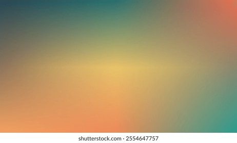 A serene gradient of warm orange, yellow, and teal tones resembling a sunset. Ideal for digital art, web design, social media, or presentations seeking a calming atmosphere