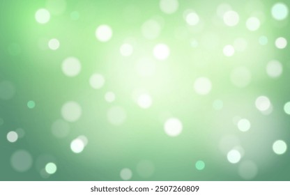 Serene Green Bokeh Glow. Emerald Light Harmony, Background decoration