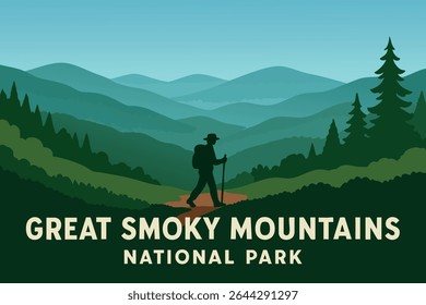A serene hike through the Great Smoky Mountains National Park, where misty mornings, quiet forest trails, and breathtaking mountain views create the perfect nature escape for outdoor enthusiasts