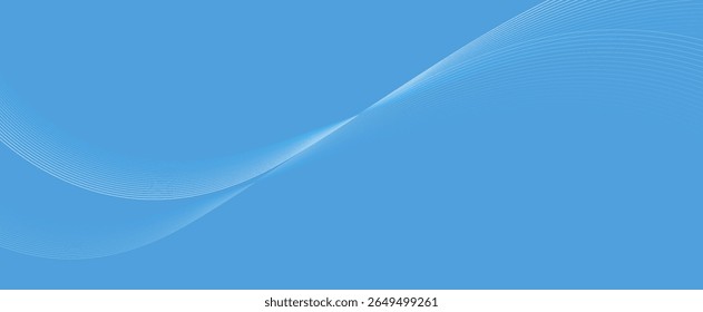 Serene light blue background with delicate curved lines creates a tranquil and minimalist design, evoking a sense of calm and fluidity, perfect for adding subtle texture and visual interest to graphic