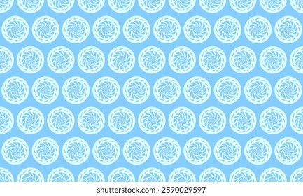 Serene light blue repeating pattern featuring delicate, swirling circular motifs.  Perfect for backgrounds, textiles, or website design.