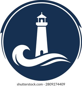 A serene lighthouse standing tall by the ocean waves, symbolizing guidance and safety