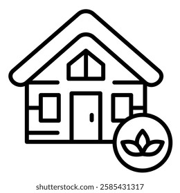 Serene Lodge icon line vector illustration