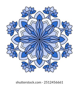 Serene Meadows colour mandala coloring book page. Easy Mandala Coloring Book Pages for Adults to Relax, Experiences Give Relief. Resizeable Vector File