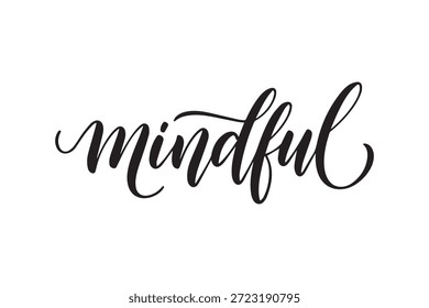 Tipografia serena e atenta, com roteiro preto fluindo e belas letras em um fundo branco limpo, ideal para projetos de bem-estar