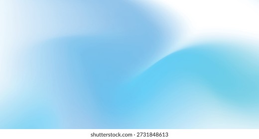 Um fundo abstrato sereno e moderno com um gradiente suave e fluente de cores azul claro, ciano e branco, criando um efeito visual tranquilo.