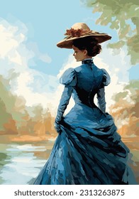 Victorian Woman Vector Art & Graphics