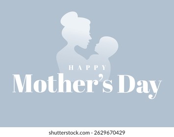 Serene Mother-and-Child Silhouette Mother's Day Card