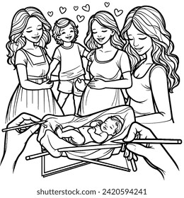 A serene mothers day coloring experience with tranquil scenes