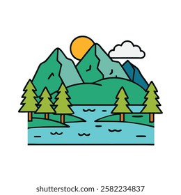 A serene mountain lake surrounded by trees representing tranquility and natural beauty