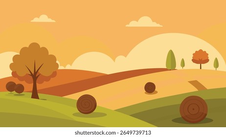Serene mountain landscape silhouette with rolling hills under a clear sky