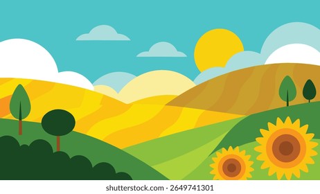 Serene mountain landscape silhouette with rolling hills under a clear sky