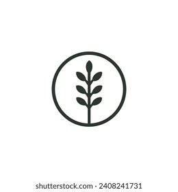 Serene Nature Symbol Representing Growth and Sustainability Enclosed in a Circle Design